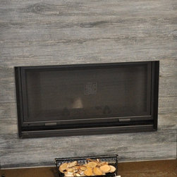 Barn board concrete fireplace surround - Bricks And Masonry