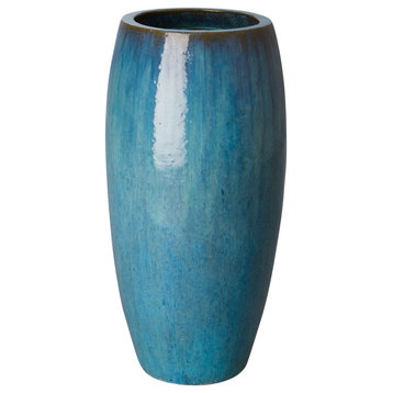 33.5 In Tall Pacific Blue Ceramic Jar