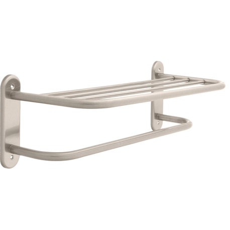 Delta 24" Towel Shelf With Towel Bar, Satin Nickel