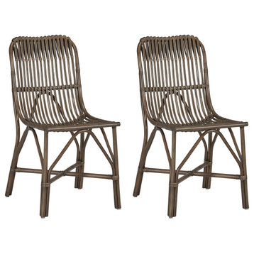 Addie Accent Dining Chairs Set of 2 in Coffee Brown