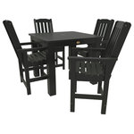 Highwood USA - Lehigh 5-Piece Square Counter-Height Dining Set, Black - 100% Made in the USA - backed by US warranty and support