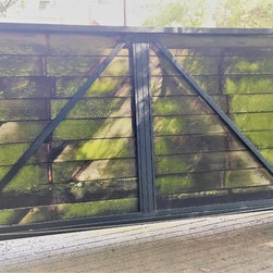 Repurposed wood/steel gate combination slide gate - Home Improvement