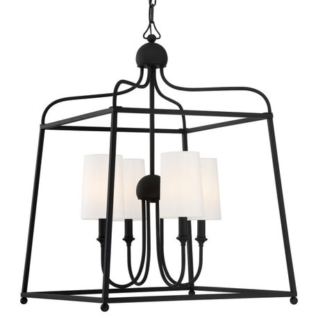 Crystorama Lighting Group 2244 Sylvan 4 Light 22"W Chandelier - Black Forged