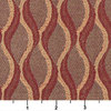 Burgundy and Gold Wavy Striped Durable Upholstery Fabric By The Yard
