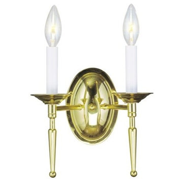 Livex Lighting 5122 2 Light 120 Watt 11"W Wallchiere Sconce - Polished Brass
