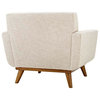 Griffon Upholstered Fabric Armchair, Beige