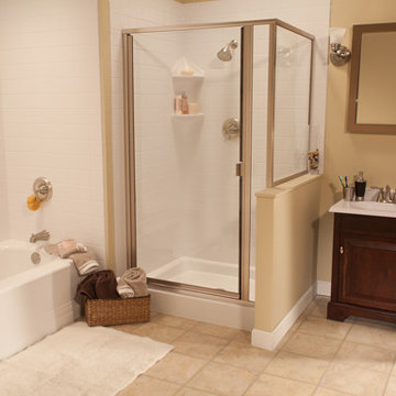 White 4x4 Walls Bath Tile