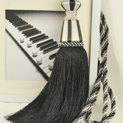 9 Colors QYM32 Polyester Curtain Tassel Tie Backs in Black Color - Window Treatment Accessories