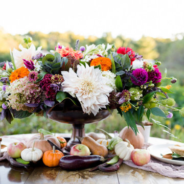 Slow Flowers October 2019 Inspiration: Seasonal Decor with Pumpkins & Gourds
