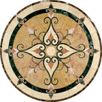 Oshkosh Designs - Cassina Stone Medallion, 33.5" Mounted, 3/4" Thick - The earthy colors and intricate lines of the Cassina stone medallion are sure to create a lasting impression and a room full of phenomenal texture and richness. Our artisan's handcrafted quality and commitment to their craft is evident in every beautiful detail.