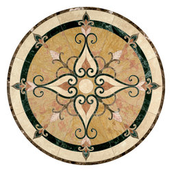 Oshkosh Designs - Cassina Stone Medallion, 33.5" Unmounted, 3/8" Thick - Floor Medallions And Inlays
