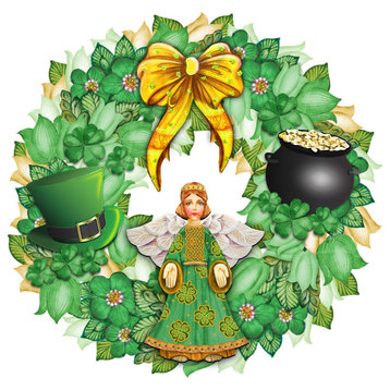 Irish Wreath Wooden Ornament