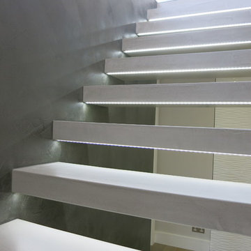 Tailor-made Hanging Beton Cire Stairs and Feature Wall