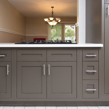 Dark Grey Shaker Style Inset Cabinets