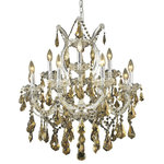 Elegant Lighting - Maria Theresa Chandelier, Chrome, Royal Cut, Golden Teak - Bring the beauty and passion of the Palace of Versailles into your home with this ageless classic. The Maria Theresa has been the gold standard for elegance and grace in the chandelier world for hundreds of years. The Maria Theresa has delicate glass arms draped with plentiful amounts of classic clear crystal or the wildly popular golden teak crystal and is guaranteed to make your home feel like a palace.