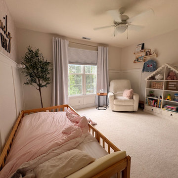Blackout Cellular Shades with Lined Drapery for a Toddler Bedroom