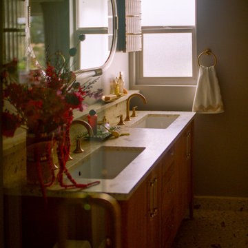 Mid-Century Glam Bathrooms