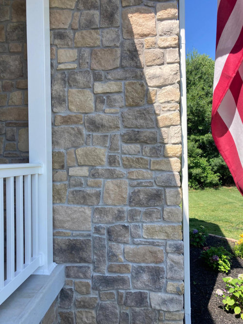 Colors to go with pink brick and warm stone