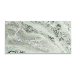 Stone Center Online - Sagano Vibrant Green Marble 6x12 Subway Tile Honed, 100 sq.ft. - Wall And Floor Tile