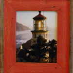 My Barnwood Frames - Red Barnwood Picture Frame, Lighthouse Red Distressed Wood Frame, 8.5"x11" - *PLEASE NOTE - Glass is included with frame sizes 16x20 or smaller. Larger sizes do not include glass due to the high risk of breakage in shipping.
