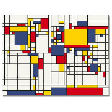 'Mondrian World Map' Canvas Art by Michael Tompsett