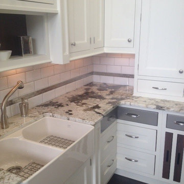 Eden Mosaic Tile Installations: Brick And Square Pattern Stainless Steel Tile