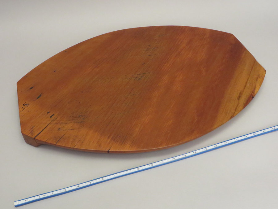 # 15042 Hand-Carved Serving Tray. Reclaimed Elm Threshing Floor