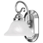 Livex Lighting - Livex Lighting 6101-05 Coronado, 1 Light Bath Vanity, Chrome - Classic polished chrome one light fixture paired wCoronado 1 Light Bat Polished Chrome WhitUL: Suitable for damp locations Energy Star Qualified: n/a ADA Certified: n/a  *Number of Lights: 1-*Wattage:100w Medium Base bulb(s) *Bulb Included:No *Bulb Type:Medium Base *Finish Type:Polished Chrome
