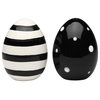2.75 Inch Black and White Polka Dot and Striped Eggs Salt and Pepper