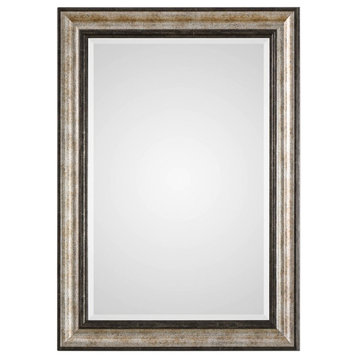 Bowery Hill Modern Decorative Mirror in Antiqued Silver and Bronze