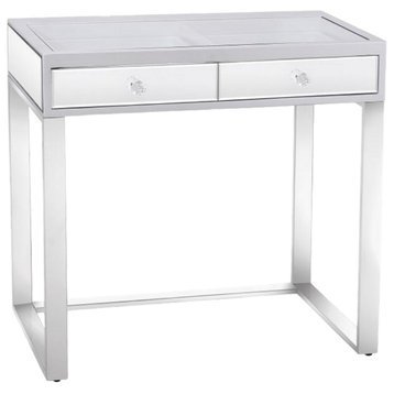 Mini SlayStation Emma Vanity Table, Silver Mirrored