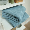 Linen Waffle Bath Towel Washed, Stone Blue, 75x130cm
