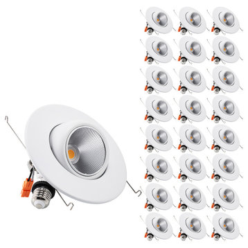 24-Pack 5/6"Adjustable LED Recessed Downlight, 12W, 2700K Soft White
