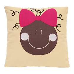 DECORATIVE PILLOWS MIAMI - Kids Pillow, Baby Girl With Curls 18"x18" - Kids Pillows
