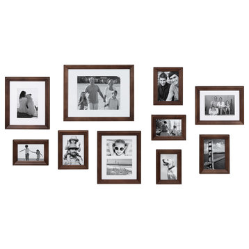 Bordeaux Gallery Wall Wood Picture Frame Set, Brown 10 Piece