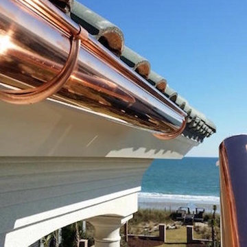 Copper Gutter & Downspouts