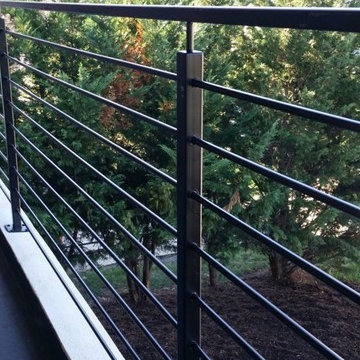 Alma St.- Rod bar railing and steel stair