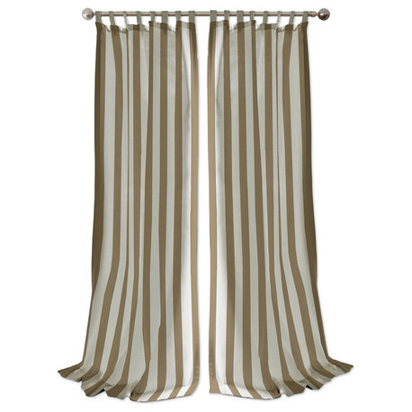 Highland Stripe Indoor Outdoor Window Curtain, Natural, 50"x84"