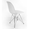 Set of 2 DSR White Mid Century Modern Plastic Dining Shell Chair