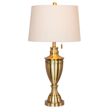 Fangio Lighting's 1587AB 31in. Classic Urn Antique Brass Table Lamp