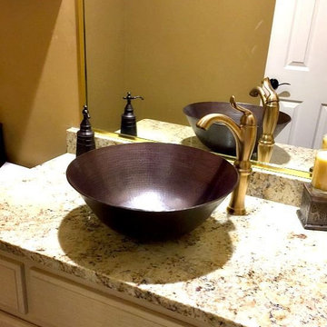 16" Espeso Redondo Copper Vessel Sink by SoLuna