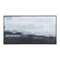 34 in. x 64 in. "Dark Strand" Framed Painted Canvas Wall Art - Paintings