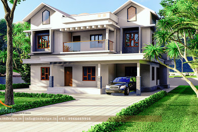 Duplex home exterior design | Architects In Thalassery