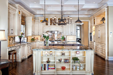 Elegant kitchen photo in Miami