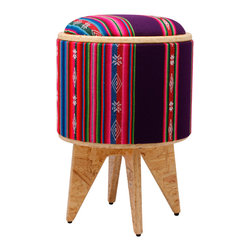 Pomada - Aguayo-Violet Stool Ottoman - Footstools And Ottomans