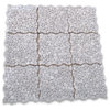 Non Slip Shower Floor Tile Tumbled Carrara Grey Marble Pebble Mosaic, 1 sheet