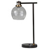 Metal Round Desk Lamp Usb Port, Bronze, 21"