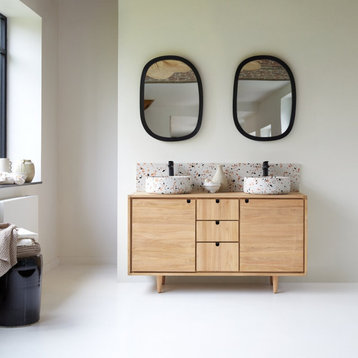 Teak Double Bathroom Vanity | Tikamoon Jonak
