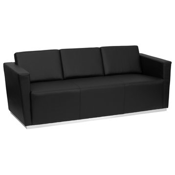 Hercules Trinity Series Contemporary Black Leather Sofa