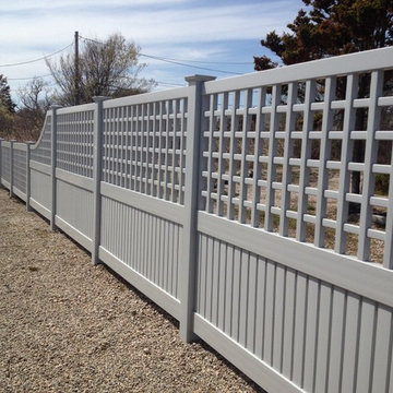 Beach House Grey Vinyl Lattice Fencing